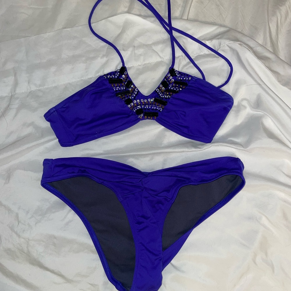 Purple Victoria’s Secret beaded bikini